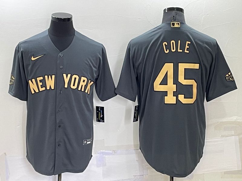 Men New York Yankees 45 Cole Grey 2022 All Star Game Nike MLB Jerseys